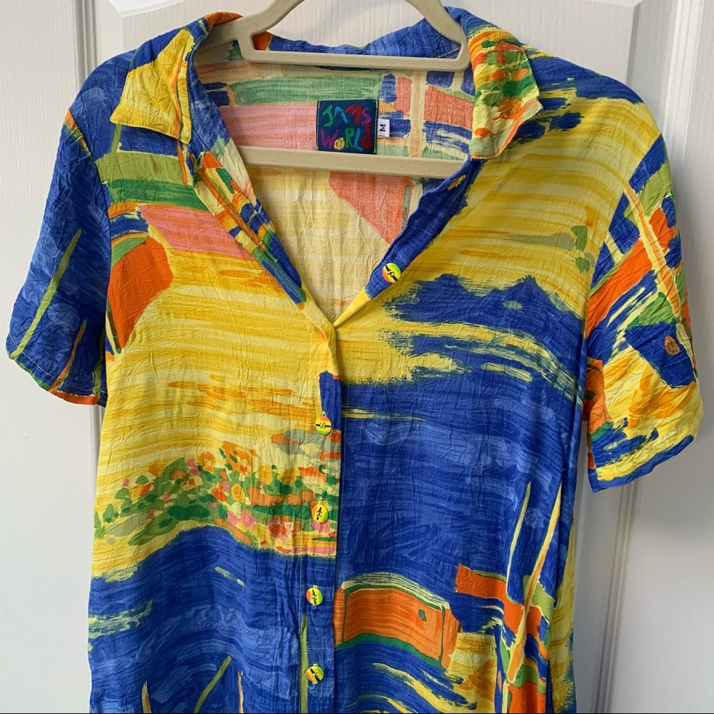 Vintage Watercolor Shirt Dress